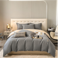 罗曼罗兰 轻奢四件套 60s山茶花 被套:200*230cm 床单:245*245m 枕套:48*74cm*2[中灰]