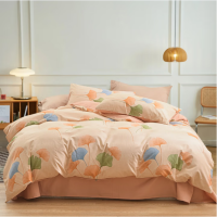 罗曼罗兰 TJ009 全棉磨毛四件套 被套200*230cm 床单230*245cm 枕套48*74cm *2[银杏落笺