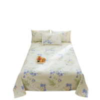 罗曼罗兰 A类全棉老粗布三件套 床单230*245cm 枕套:48*74cm *2[花雾]