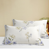 罗曼罗兰 全棉枕套 一对装 48*74cm *2[伊芙花语]