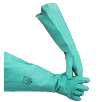 代尔塔 丁腈防化手套超长款 201846 绿色 1副
