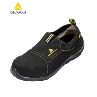 代尔塔 夏季透气劳保鞋 男松紧轻便钢包头防砸防穿刺 301214黑色(防砸+防刺穿+防静电) 35~46码 1双