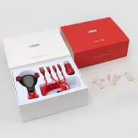 LOOMOO乐默 车载三件套 LDS-309 (重力联动车载支架*1 精编一拖三数据线*1 安全锤车充*1)红色 货期1