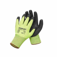 史丹利 ST5526 PU防割手套 掌浸黑色PU 13针荧光绿HPPE 欧标D级防割(1组4双)货期2周