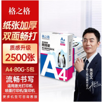 格之格 A4纸 80g A4打印纸 多功能双面复印纸 500张/包 5包1箱(整箱2500张)