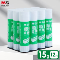 晨光(M&G)文具15g高粘度顺滑PVA固体胶水/胶棒 快干耐用 学习生活手工胶棒 办公用品 12个/盒ASGN7103