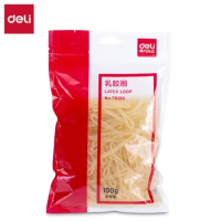 得力(deli) 100g袋装耐用弹力橡皮筋/乳胶圈/橡皮圈/捆扎胶圈 财务办公用品 79310