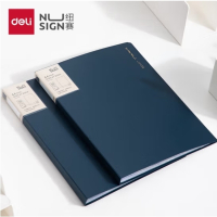 得力纽赛(NUSIGN)编码资料册A4/30页 彩色文件收纳册带页码活页插袋文件夹办公学生用品 海蓝NS190