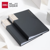 得力纽赛(NUSIGN)编码资料册A4/60页 彩色文件收纳册带页码活页插袋文件夹办公学生用品 极致灰NS192