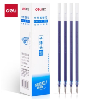 得力(deli)拔帽中性笔笔芯 0.5mm子弹头签字笔替芯 (6600/33109/Q7适用 ) 蓝色20支/盒S760