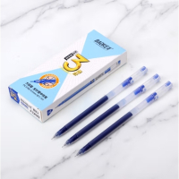 宝克(BAOKE)PC5198大容量全针管中性笔学生水笔0.5mm蓝色笔芯笔杆一体化 三角杆笔杆12支/盒
