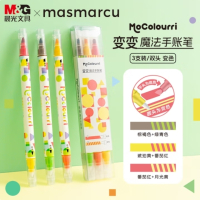 晨光文具Mocolourri变变魔法手账笔灰黄红三支套装水性马克笔水彩笔手账绘画DIY彩笔 APMT5915-A3