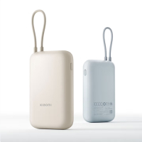 小米(MI)小米充电宝移动电源 10000 自带线双向快充口袋版 电源 灰蓝色