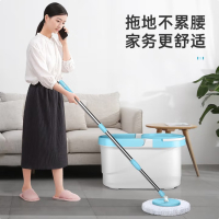 美丽雅旋转拖把40cm伸缩杆132cm5布带桶墩布洗脱一体一拖净免手洗