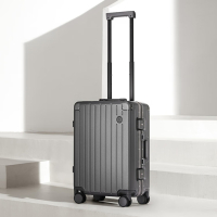 无界铝框20英寸行李箱男女 旅行箱密码箱登机皮箱学生 石墨灰