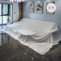 涤纶防尘盖布家具加密防尘布床罩防尘罩装修挡灰沙发茶几防灰 白色(高支高密)1.5米*4m