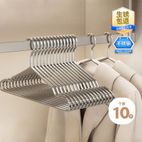 实心不锈钢衣架 挂衣服家用衣服撑子无痕晾衣架加粗加大 45cm 10个装