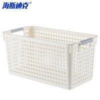 海斯迪克 HKCL-270 塑料收纳筐 桌面白色置物篮 深口大号