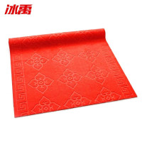 冰禹 BYlj-145 PVC压花拉绒地毯 走廊过道门垫 酒店防滑地垫 红色0.9m宽*15m(整卷)