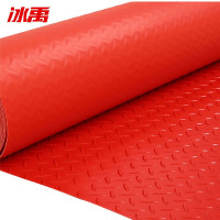 冰禹BYlj-134 防水防滑地垫塑料垫 PVC塑胶地板垫子 红色人字1.5米宽*1米单价