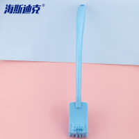 海斯迪克 HK-8035 加厚塑料长柄 双面软毛清洁马桶刷 卫生间弯曲缝隙刷 10个颜色随机