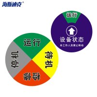 海斯迪克 HK0012 亚克力设备状态牌 圆形分区转盘 四分区(故障 待料) 6cm