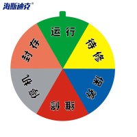 海斯迪克 HK0012 亚克力设备状态牌 圆形分区转盘 六分区(封存 待修) 15cm