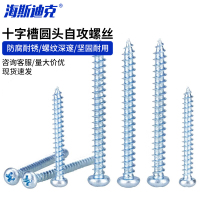 海斯迪克 HK-128 十字槽圆头自攻螺丝 螺栓木螺丝钉 M3*12(500个)