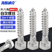 海斯迪克 HKLJ-36 不锈钢外六角自攻螺丝钉 DIN571 10*90(5个)