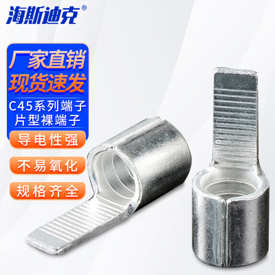 海斯迪克 C45插针鸭嘴式铜鼻子 DZ47空开断片型冷压接线端子 C45-6(100只)