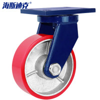 海斯迪克 HKT-12 超重型轮子 PU轮手推车轻音脚轮 万向轮6*3寸(载重1200KG)