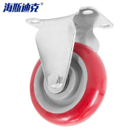 海斯迪克 gnjz-104 中型聚氨酯轮 枣红色手推车板车轮脚轮 4寸定向轮