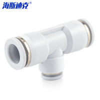 海斯迪克 HKCL-914 T型三通变径气管快速接头快插 白色 PEG12-8