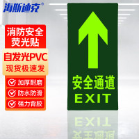 海斯迪克 HK-46消防地贴 (安全通道直行)1张 15*30cm PVC背胶荧光贴