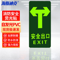 海斯迪克 HK-46消防地贴 (安全出口T)1张 15*30cm PVC背胶荧光贴