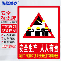 海斯迪克 gnjz-1321(安全生产 人人有责)23.5×33cm 墙贴安全标识牌