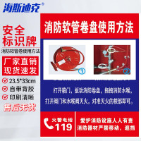 海斯迪克 gnjz-1321(消防软管卷盘使用方法)23.5×33cm 墙贴安全标识牌