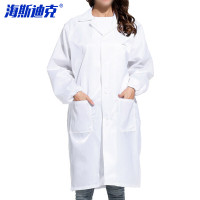 海斯迪克 防静电服 无尘室防尘大褂条纹工作服劳保服 白色 2XL码