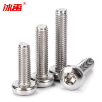 冰禹 304不锈钢内梅花螺丝钉盘头防盗螺钉GB2672[M6*16]40个/包