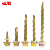 冰禹 彩锌外六角自攻自钻螺丝钉 bx-5 GB15856.4全牙 5.5*60(100个)