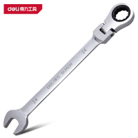 得力(deli)DL34208镜面活头两用棘轮快扳8mm 银色 1把