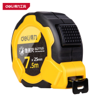 得力(deli)DL277525 鲁班尺 7.5mx25mm 自锁双面 黄色 1把