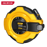 得力(deli)DL9820Z 盒式皮卷尺 20mx14.5mm 包胶 黄色 1把