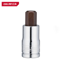 得力(deli)DL4929 12.5mm系列58mm长六角旋具套筒 17mm 银色 1支