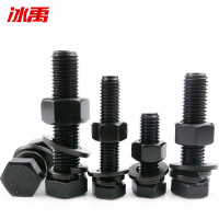 冰禹BJyl-92 外六角螺栓螺母平弹垫四件套组合 GB5783 M16*130 5套/件