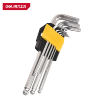 得力(deli)DL3093 中长球头内六角组套 9件套1.5-10mm 黄色 1套