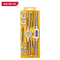 得力(deli)DL0027 丝锥板牙套装 12件套 黄色 1套