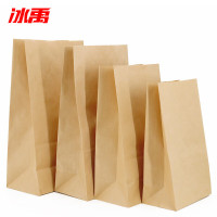 冰禹 通用方底牛皮纸袋 BYK-49 黄牛皮 非防油28*15*9 100个 1包