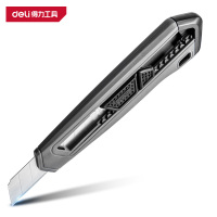 得力(deli)DL018C 塑壳美工刀 18mm银刃 灰 1把
