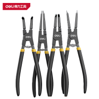 得力(deli)DL104407日式卡簧钳四件套7寸(黑) 1套